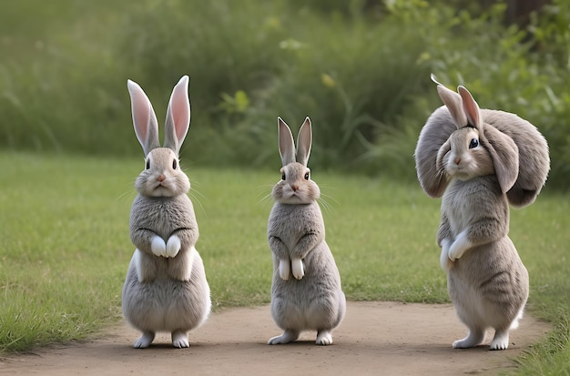 Foto konijnsfamilie plezier