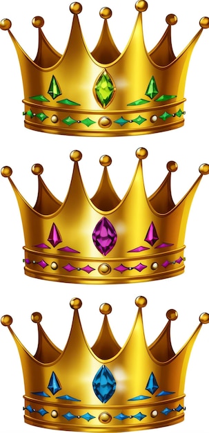 Foto koning keizer koningin keizerin soeverein heerser koninklijke machtssymbolen cartoon koninklijke gouden kronen collectio