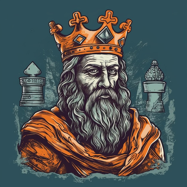 koning Schaken vectorillustratie voor t-shirt