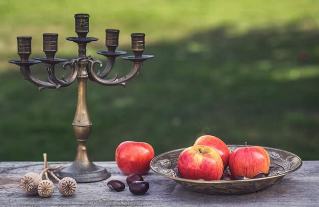 Koning van de pippins - appels op een bord