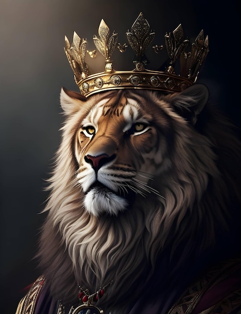 koning van wilde leeuw ai dier amp 3d dier