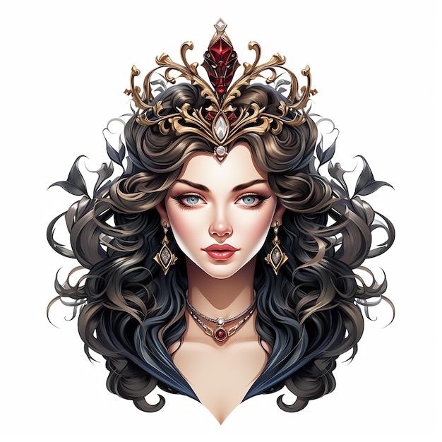 koningin embleem illustratie logo witte achtergrond