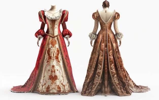 Koninklijke kleding uit de Elizabethaanse tijd Dress Art Generative AI