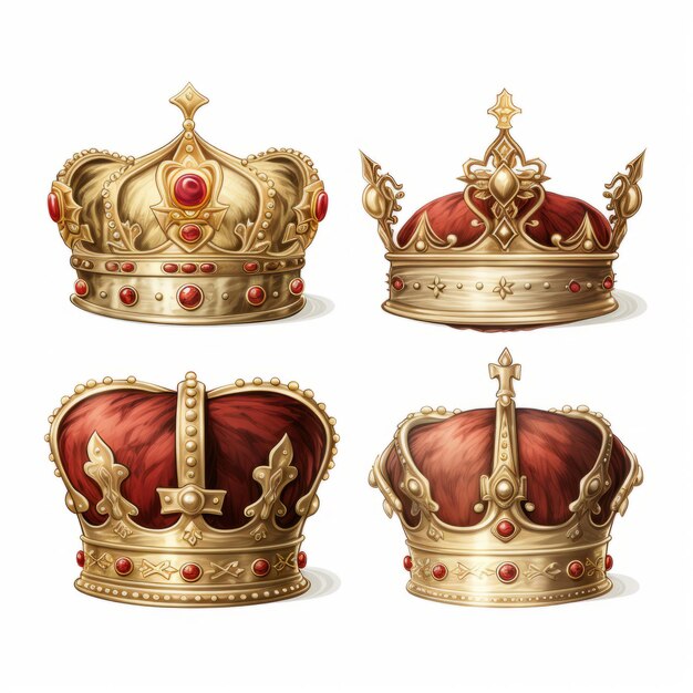 Koninklijke kronen met gouden rozen Spectaculaire show van eeuwen