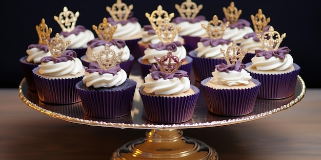 Koninklijke kroning cupcakes ter ere van de kroning van koning