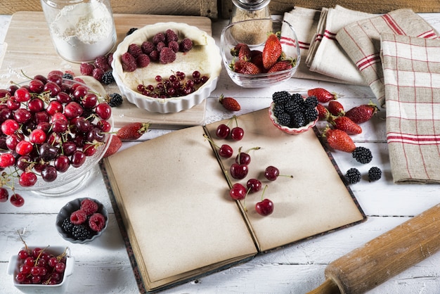 Kookboek met ingrediënten