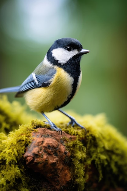 Koolmeesvogel in het wild