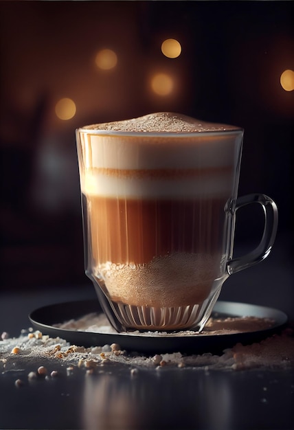 Kop warme cappuccino-koffie Generatieve AI