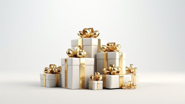 kopieer ruimte 3D-rendering kerstcadeaus kerstversiering