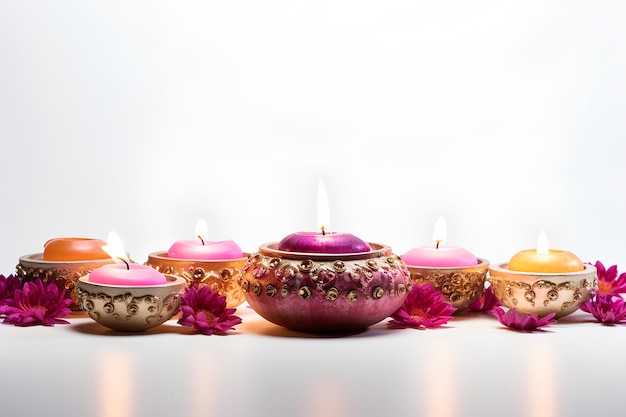 kopieer ruimte diwali decoratie banner witte achtergrond