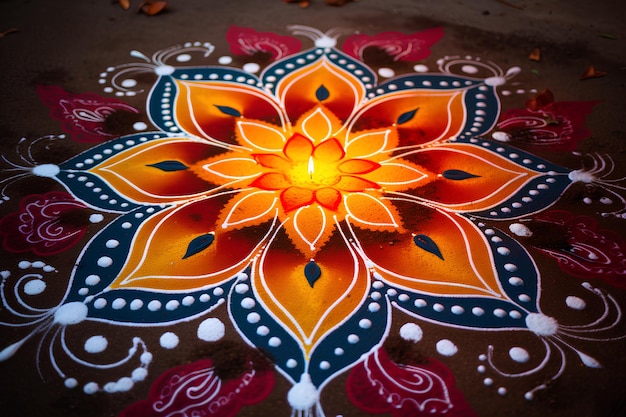 kopieer ruimte rangoli voor diwali-viering