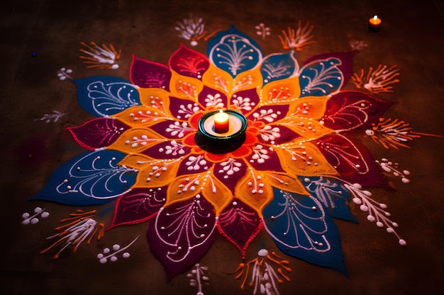 kopieer ruimte rangoli voor diwali-viering