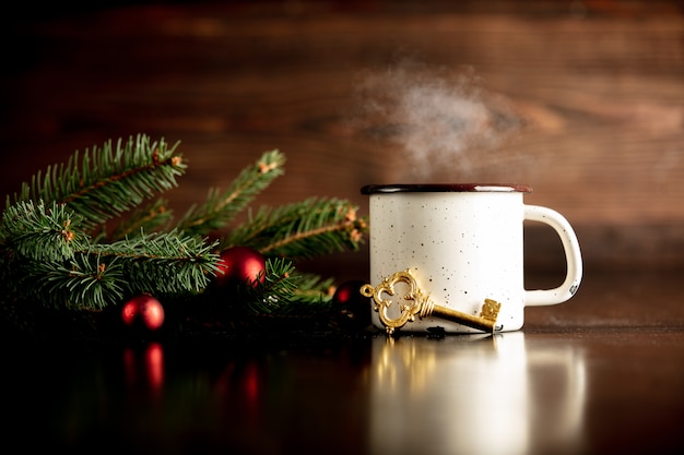 Kopje koffie en speculaaspop cookie