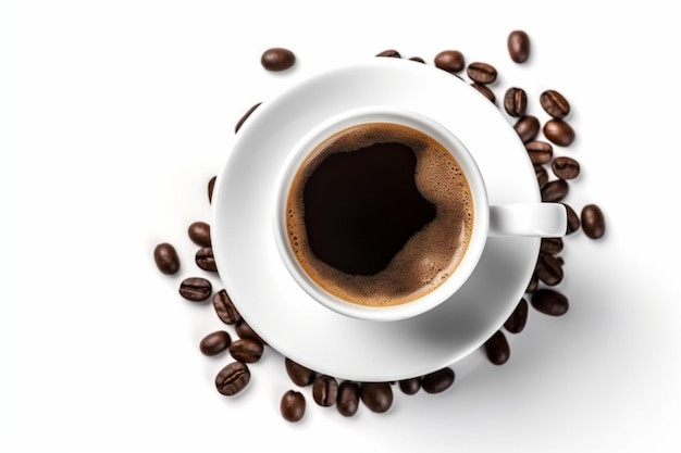 Kopje koffie geïsoleerd op een witte achtergrond