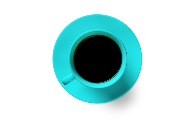 Kopje koffie op een achtergrond van turquoise kleur