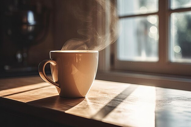 Kopje koffie op een minimalistische tafelstijl