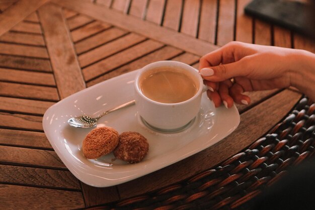 Kopje Turkse koffie op tafel