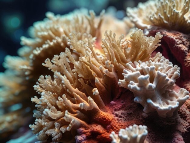 Koraal op het koraalrif in de diepe zee onderwater leven