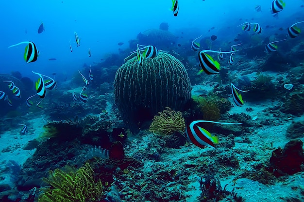 koraalrif onderwater / zeekoraallagune, oceaanecosysteem