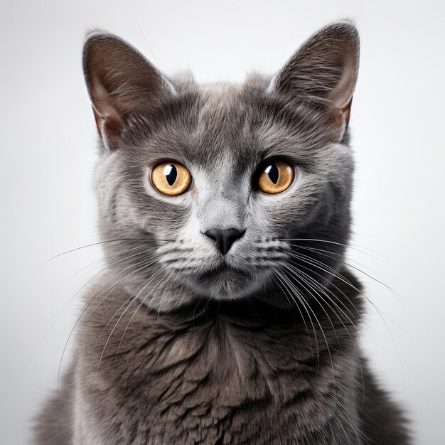 Korat Cat with Dichromatic Eyes