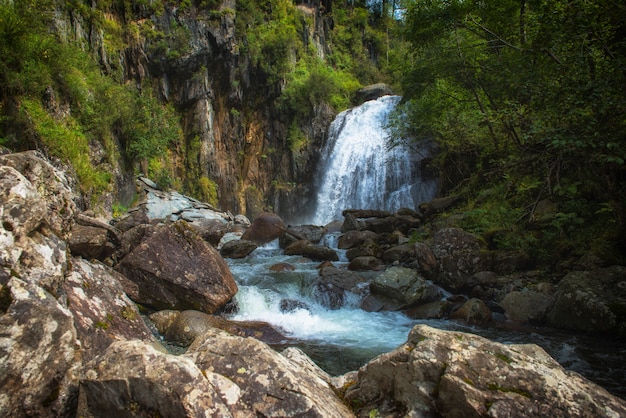 Korbu Waterfall at Lake Teletskoye