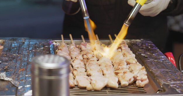 Photo korea chicken skewers