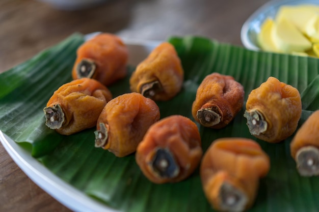 Korea dried persimmon on disk