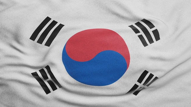 Photo korea flag waving texture