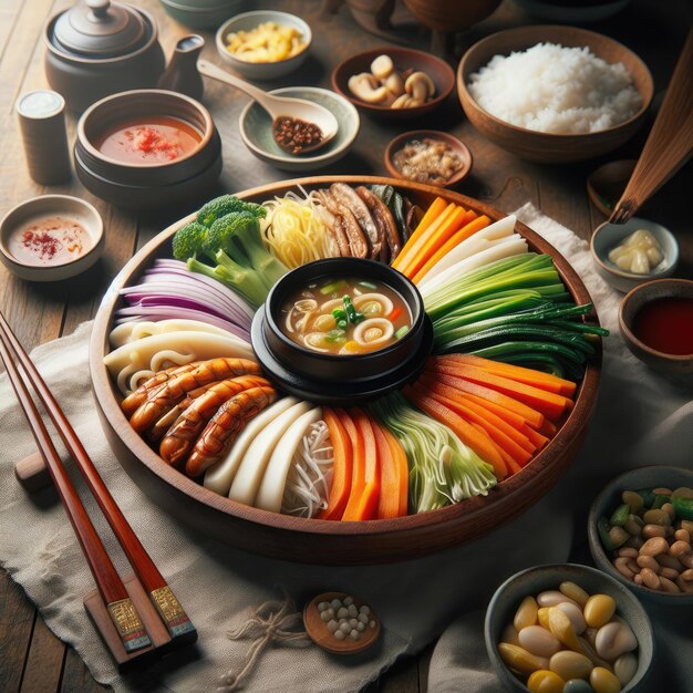 Foto koreaans eten set top view