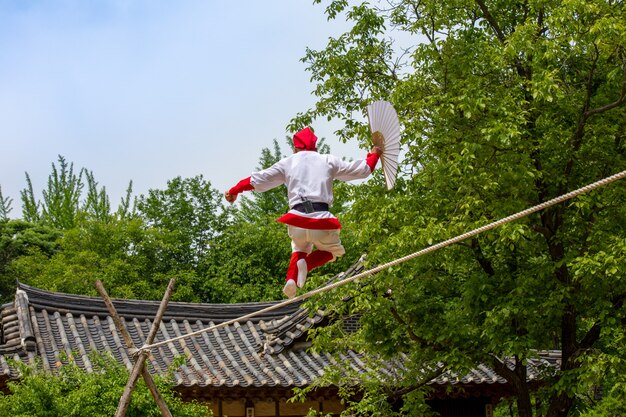 Koreaans traditioneel koord lopen