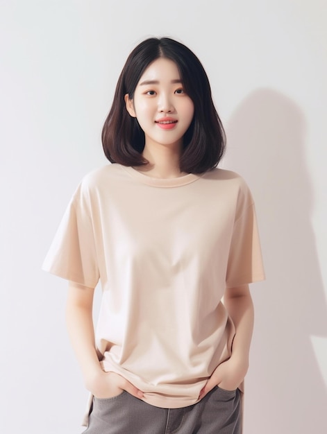 koreaans vrouwelijk model t-shirtmodel