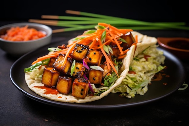 Koreaanse BBQ Tofu Tacos met Kimchi Vegan