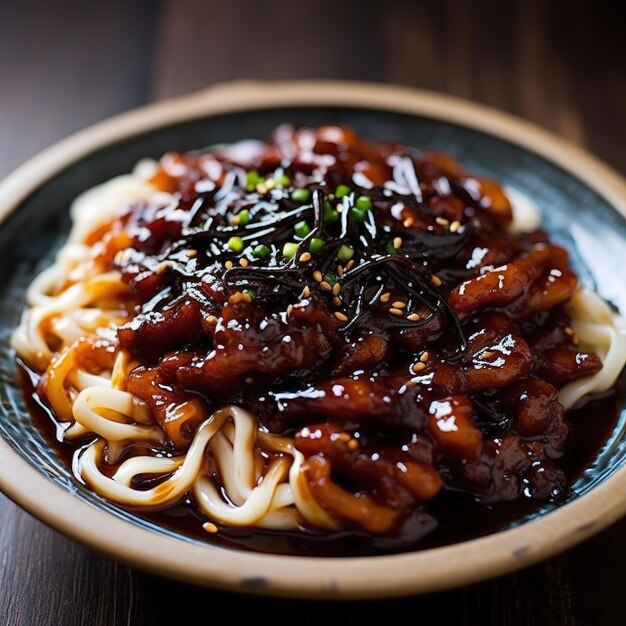 Foto koreaanse jajangnoedels