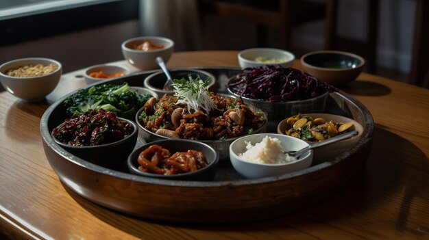 사진 한국식 반찬을 즐기며 생동감 넘치는 다양한 반찬으로 오감을 자극하는 맛있는 여행