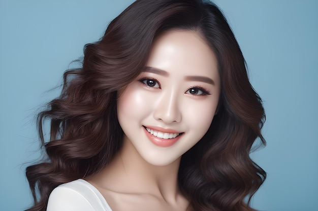 韓国の美容とスキンケアモデル