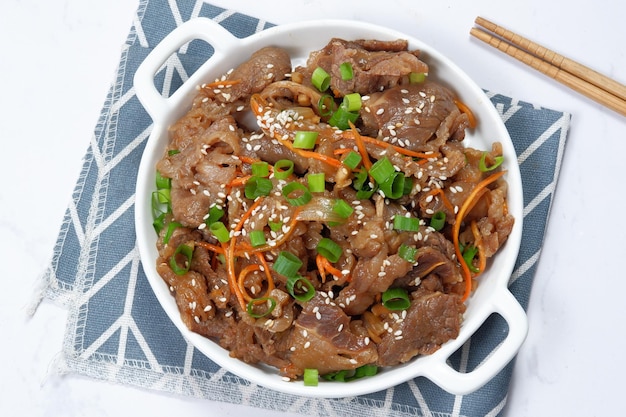 korean Beef Bulgogi BBQ with Sesame Seeds