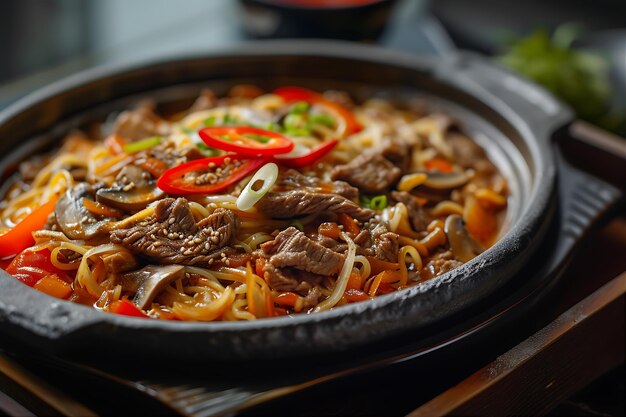 Korean Beef Noodle Set with Mushrooms and Pepper 2