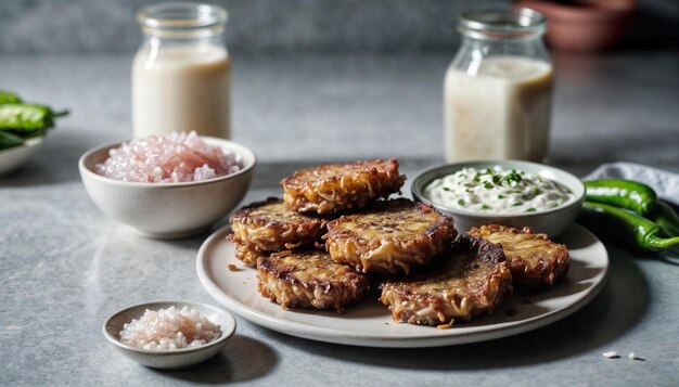 Korean Beef Pancakes with Traditional Accompaniments