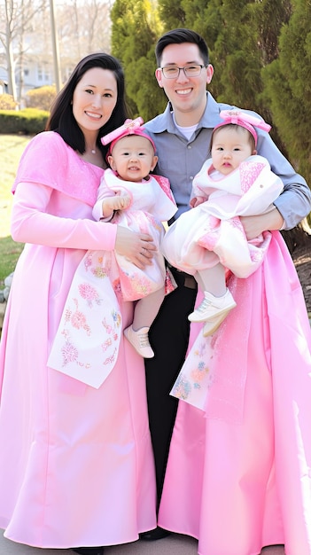 Photo korean family month in pink