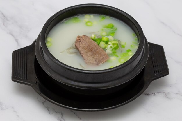 Korean food beef leg bone soup