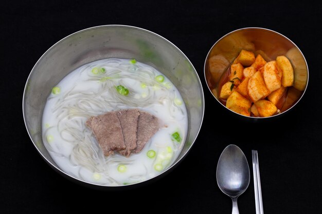 Korean food beef leg bone soup