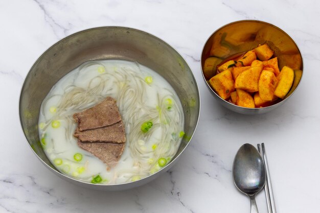 Korean food beef leg bone soup