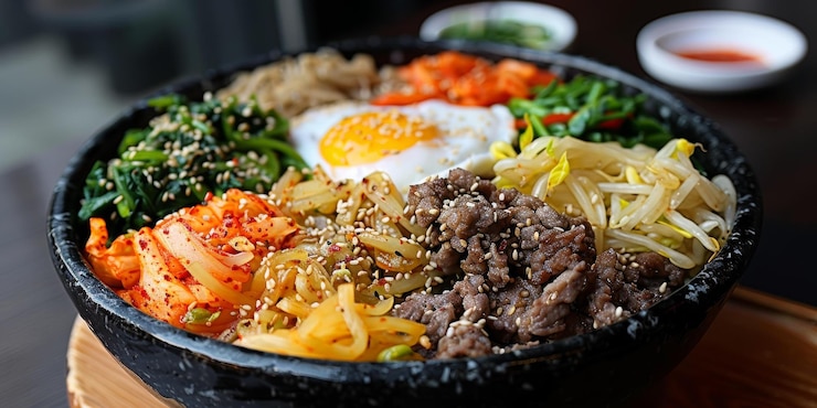 Photo 韓国料理 ビビンパップ米と野菜