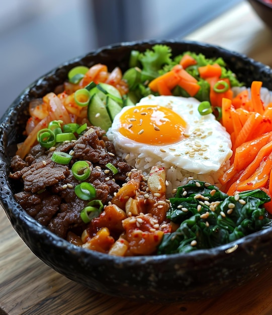 Photo korean food bibimbap