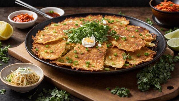 korean food menu showcase the medley of fresh seafood green onions and crispy batter