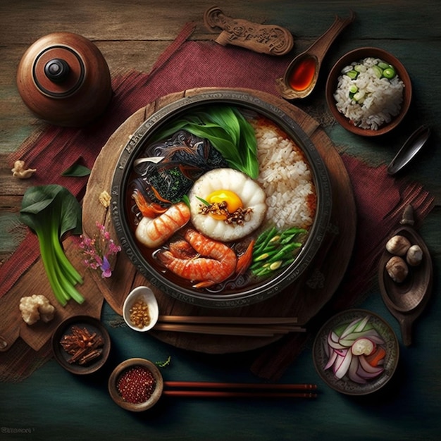 korean food photo AI generated