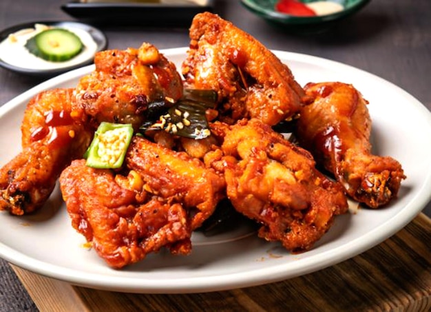 Korean fried chicken with a crunchy outer layer and a delicious glaze