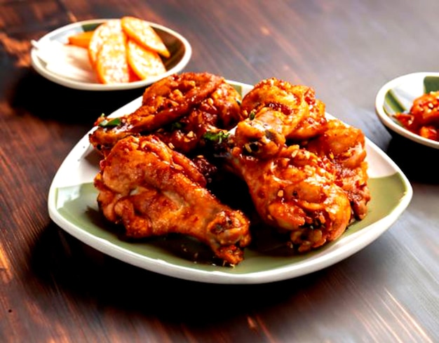 Korean fried chicken with a crunchy outer layer and a delicious glaze