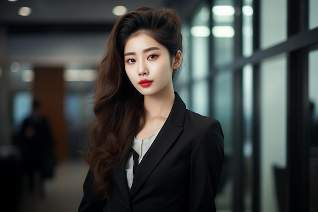 A korean girl has a nice hairstyle