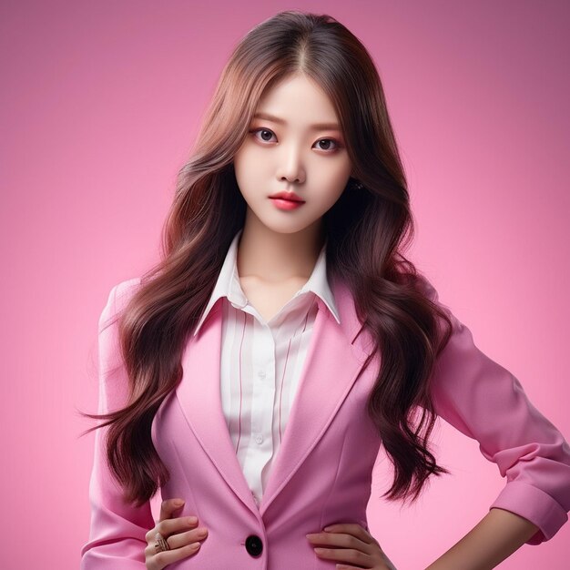 Korean Girls Embracing Playful Elegance in Vibrant Pink Fashion of Barbie